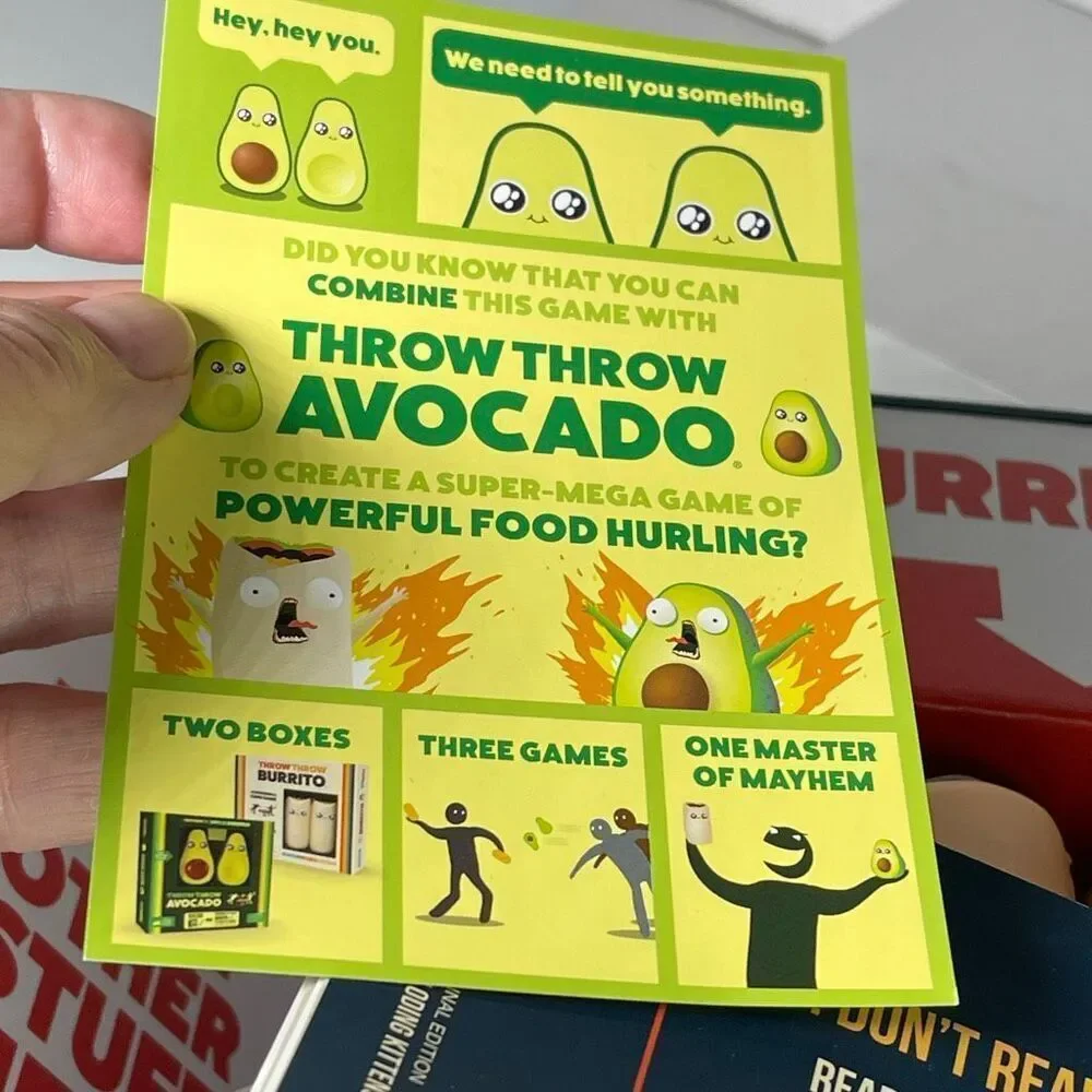 Throw Throw Burrito dodgeball game party game by Exploding Kittens LLC.